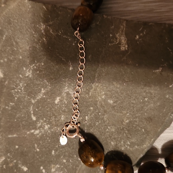 *Sterling Silver and Tigers Eye Necklace NWOT - Picture 4 of 5